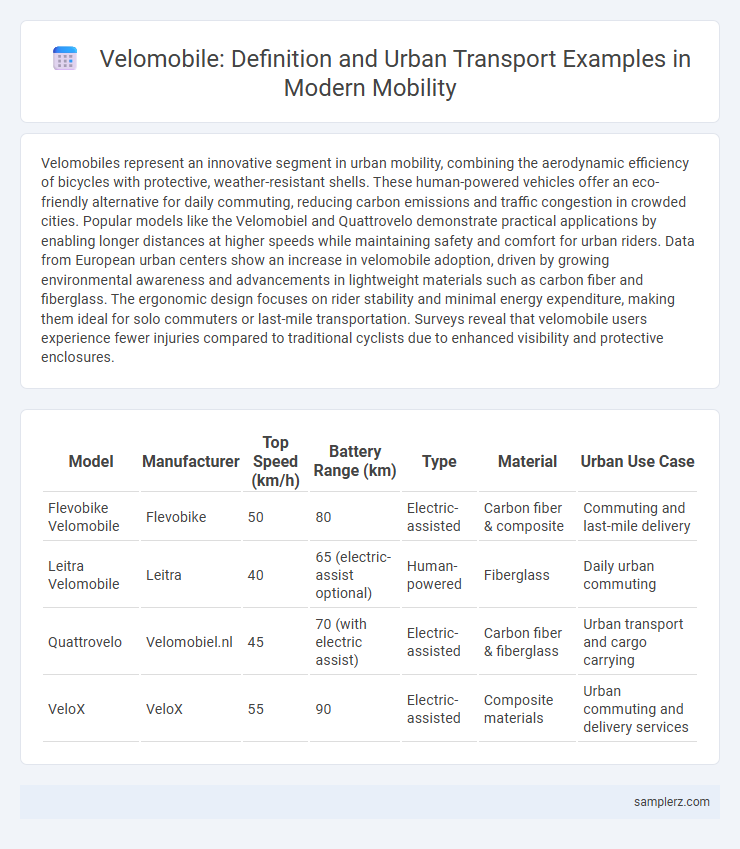Velomobile: Definition and Urban Transport Examples in Modern Mobility