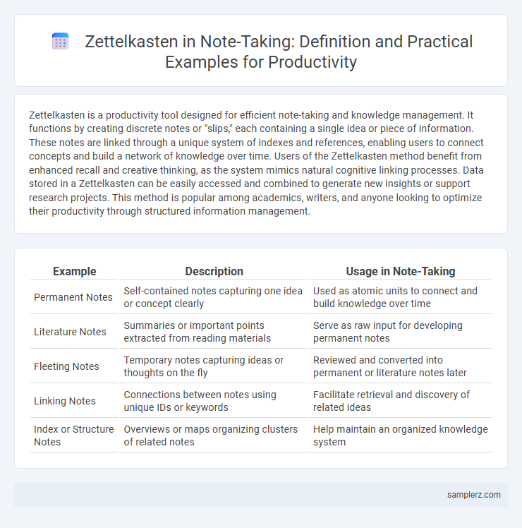 Zettelkasten in Note-Taking: Definition and Practical Examples for Productivity