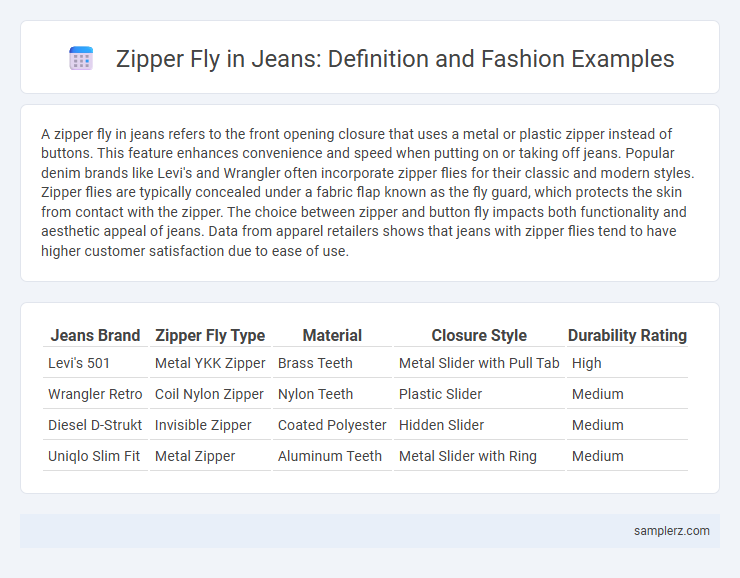 Zipper Fly in Jeans: Definition and Fashion Examples