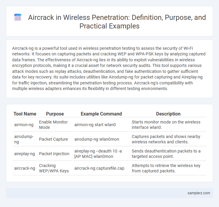 Aircrack in Wireless Penetration: Definition, Purpose, and Practical Examples