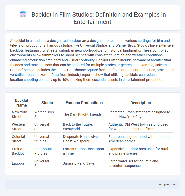 Backlot in Film Studios: Definition and Examples in Entertainment