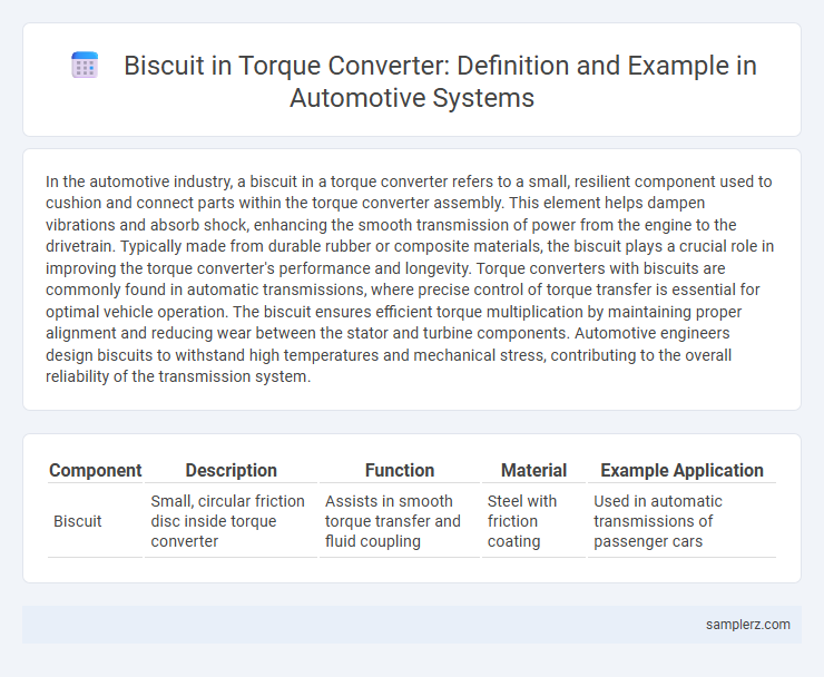 Biscuit in Torque Converter: Definition and Example in Automotive Systems