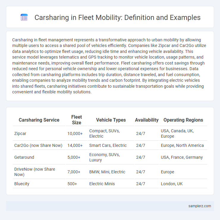 Carsharing in Fleet Mobility: Definition and Examples