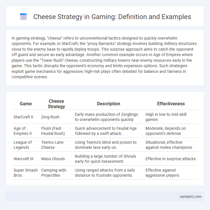 Cheese Strategy in Gaming: Definition and Examples