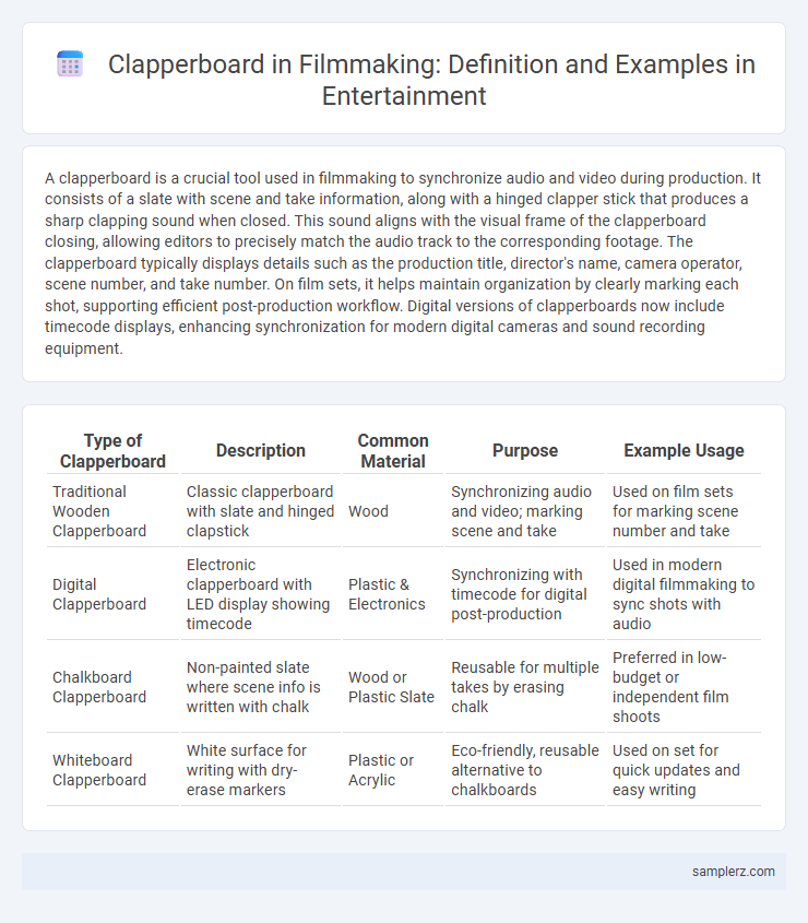 Clapperboard in Filmmaking: Definition and Examples in Entertainment