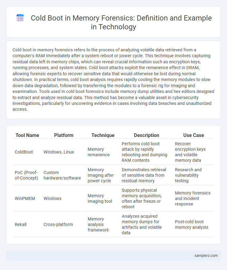 Cold Boot in Memory Forensics: Definition and Example in Technology
