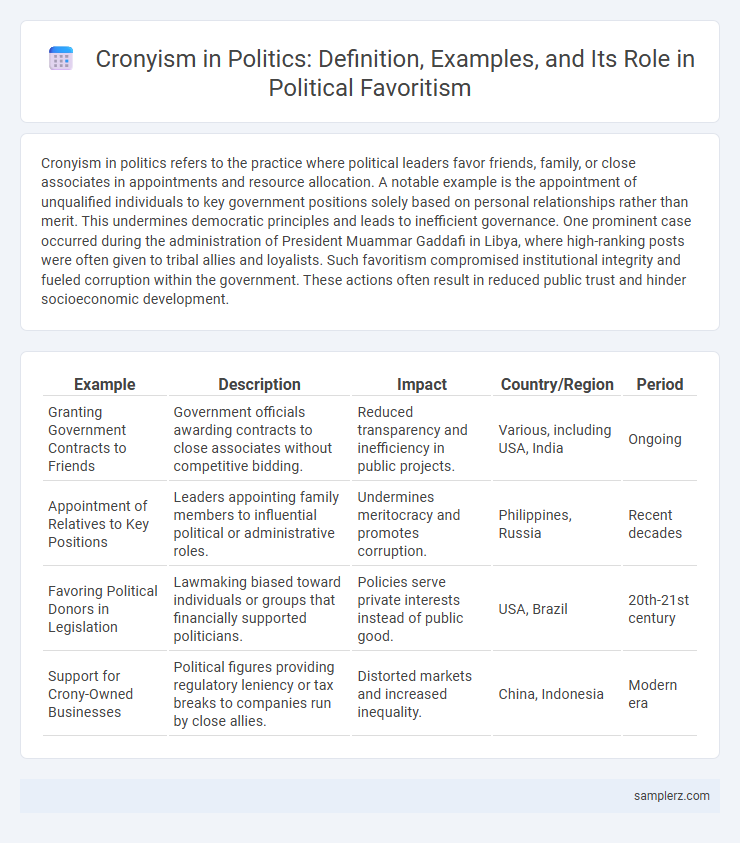 Cronyism in Politics: Definition, Examples, and Its Role in Political Favoritism