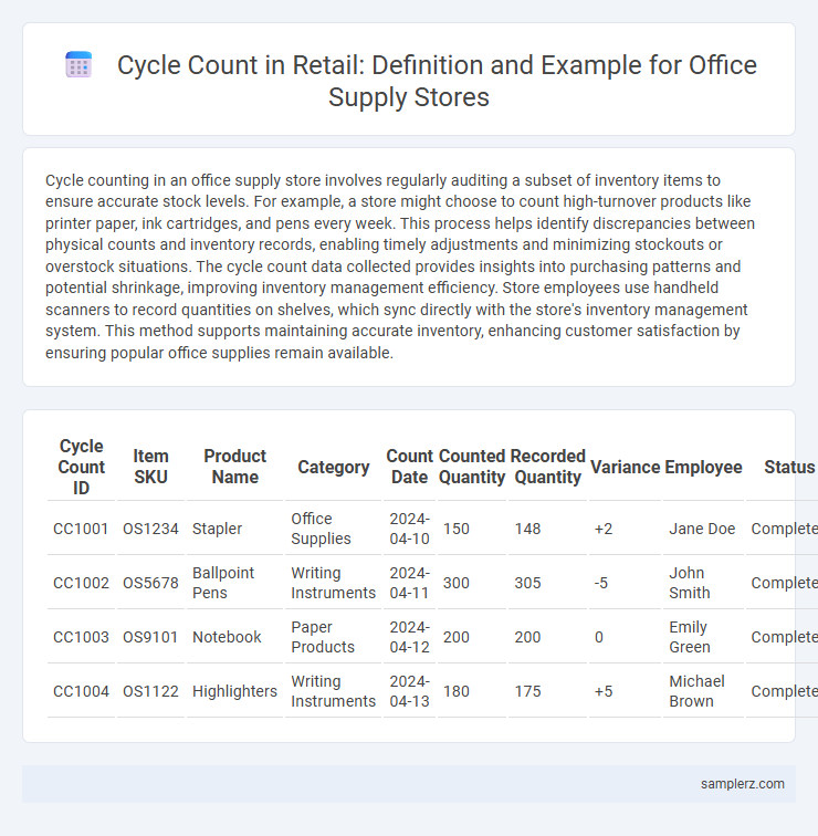 Cycle Count in Retail: Definition and Example for Office Supply Stores