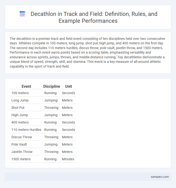 Decathlon in Track and Field: Definition, Rules, and Example Performances