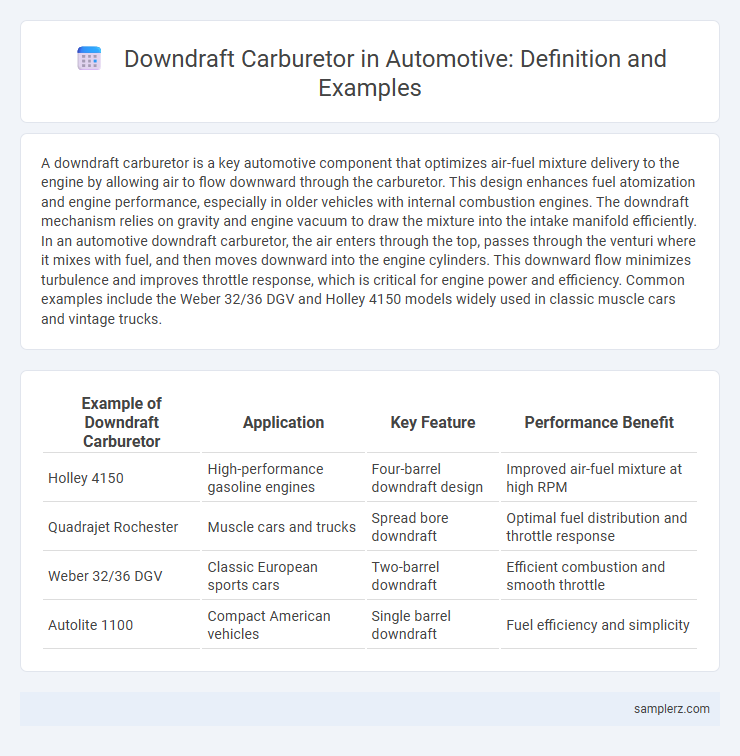 Downdraft Carburetor in Automotive: Definition and Examples