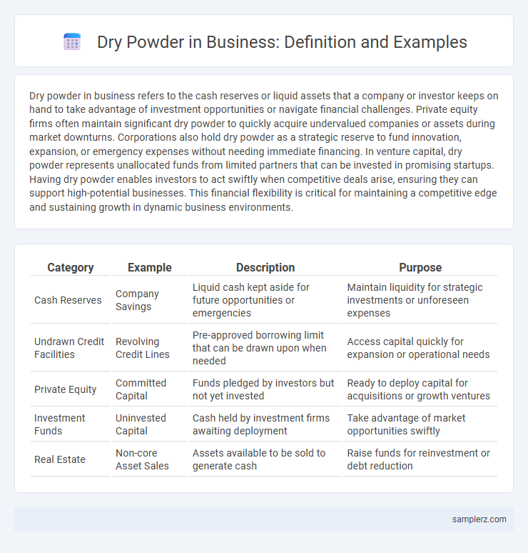 Dry Powder in Business: Definition and Examples