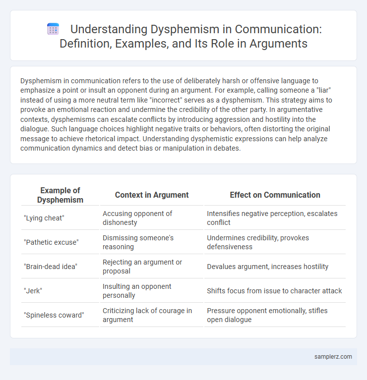 Understanding Dysphemism in Communication: Definition, Examples, and Its Role in Arguments