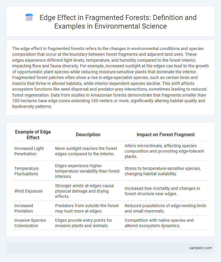 Edge Effect in Fragmented Forests: Definition and Examples in Environmental Science