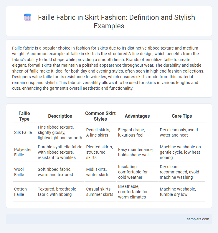 Faille Fabric in Skirt Fashion: Definition and Stylish Examples