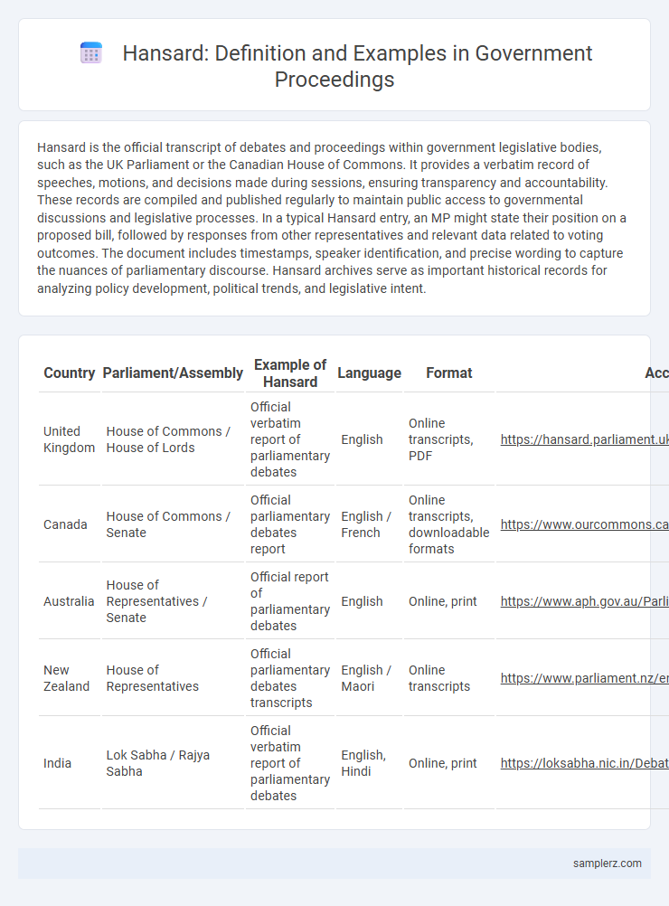Hansard: Definition and Examples in Government Proceedings