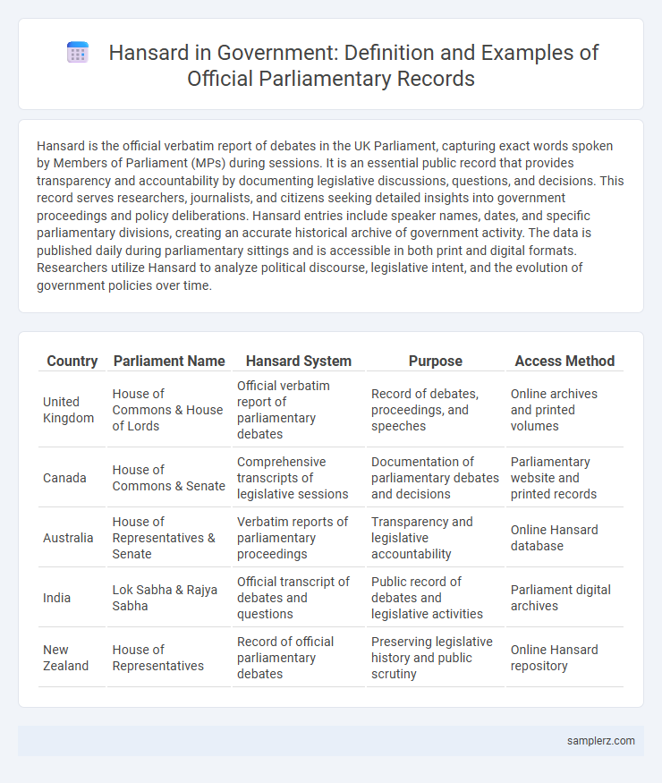 Hansard in Government: Definition and Examples of Official Parliamentary Records