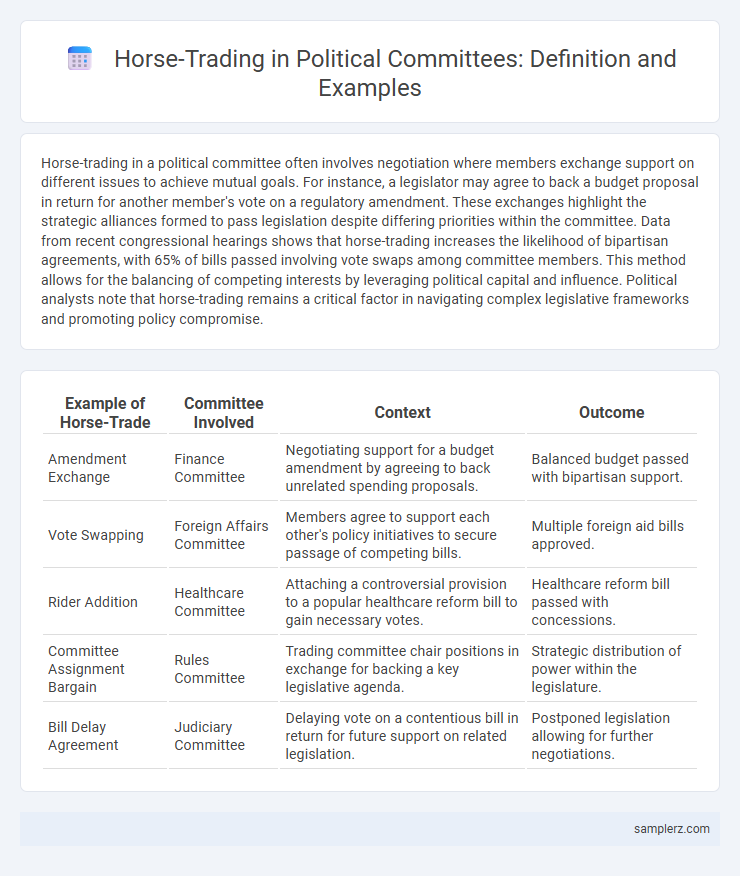 Horse-Trading in Political Committees: Definition and Examples