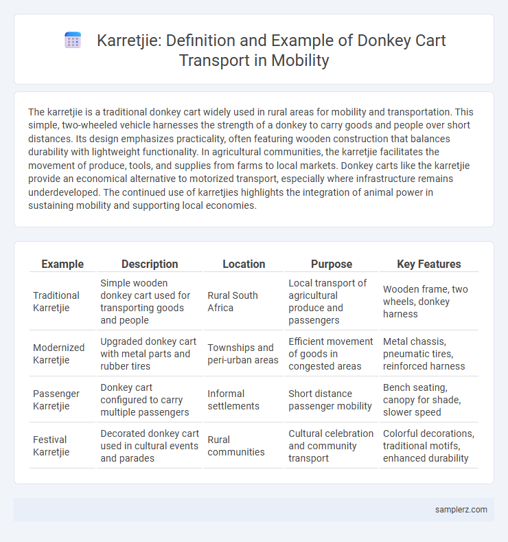 Karretjie: Definition and Example of Donkey Cart Transport in Mobility