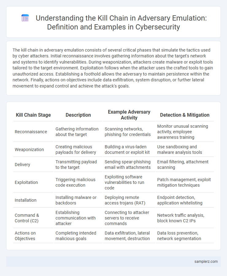 Understanding the Kill Chain in Adversary Emulation: Definition and Examples in Cybersecurity