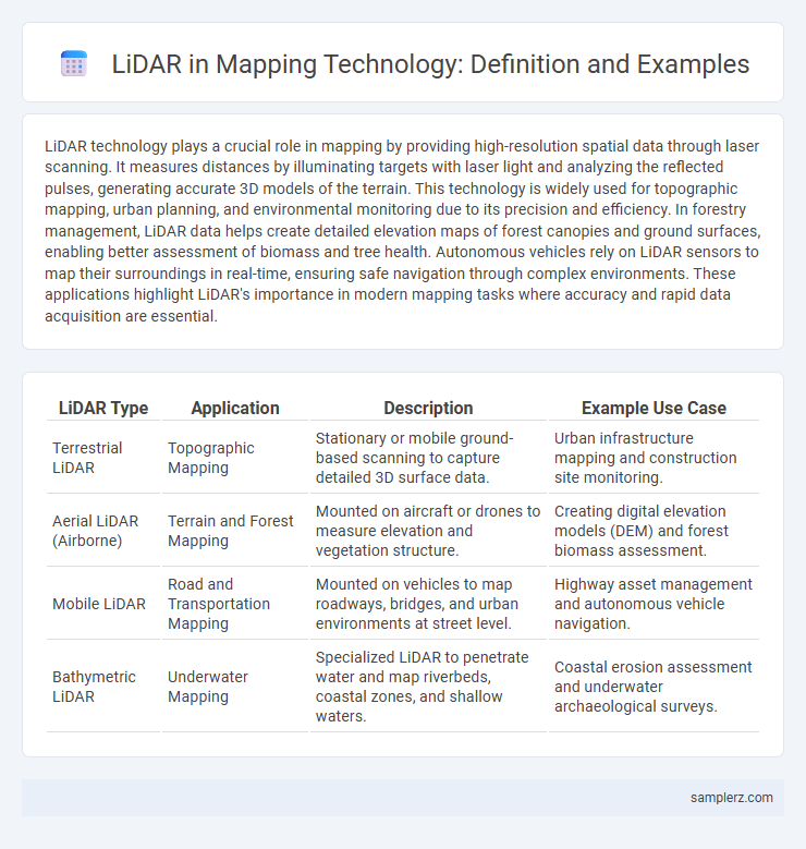 LiDAR in Mapping Technology: Definition and Examples