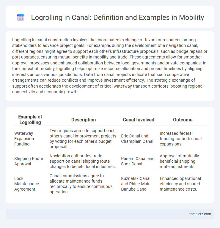 Logrolling in Canal: Definition and Examples in Mobility