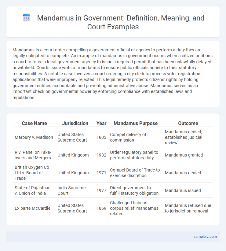 Mandamus in Government: Definition, Meaning, and Court Examples