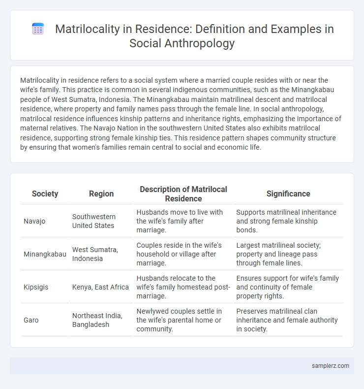 Matrilocality in Residence: Definition and Examples in Social Anthropology