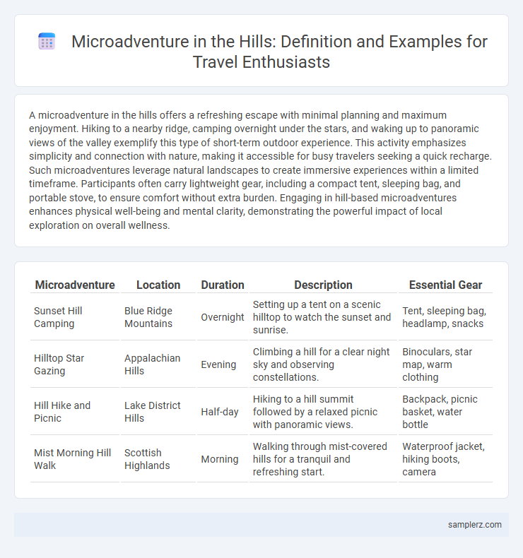 Microadventure in the Hills: Definition and Examples for Travel Enthusiasts