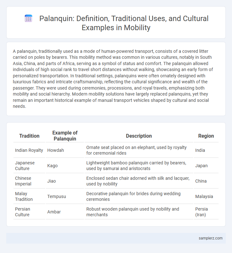 Palanquin: Definition, Traditional Uses, and Cultural Examples in Mobility
