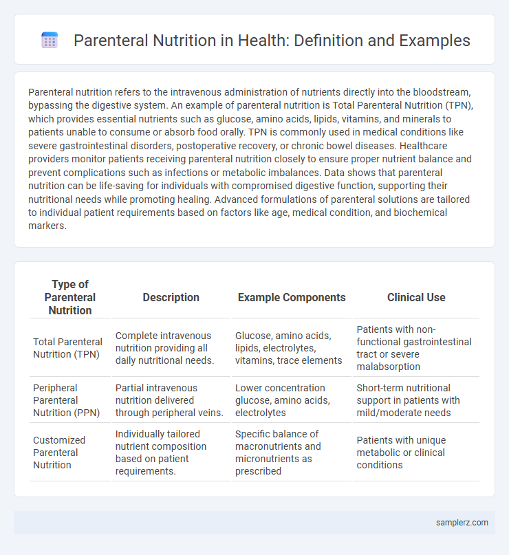 Parenteral Nutrition in Health: Definition and Examples
