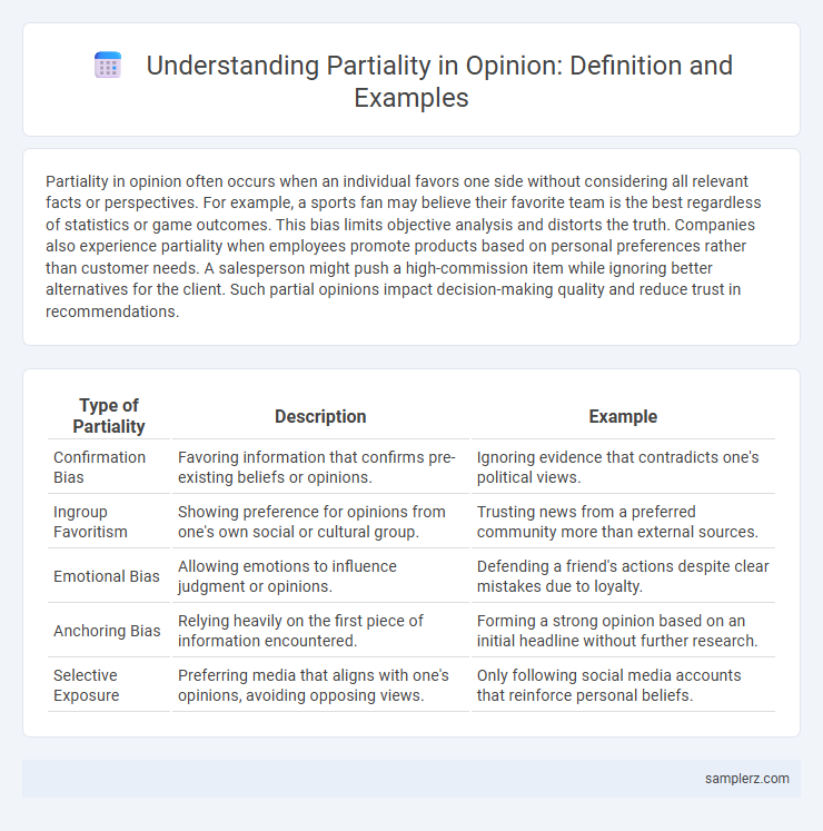 Understanding Partiality in Opinion: Definition and Examples