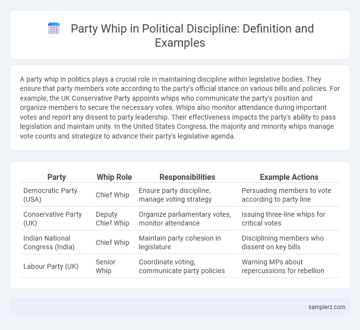 Party Whip in Political Discipline: Definition and Examples