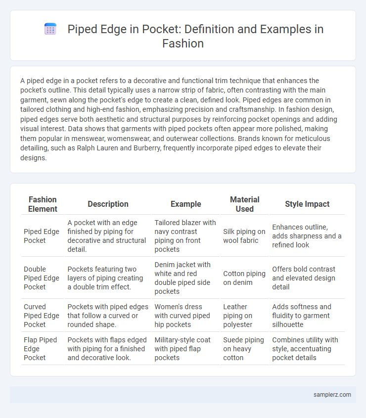 Piped Edge in Pocket: Definition and Examples in Fashion