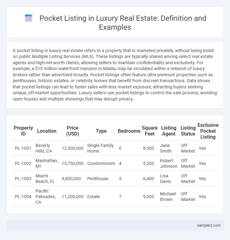 Pocket Listing in Luxury Real Estate: Definition and Examples