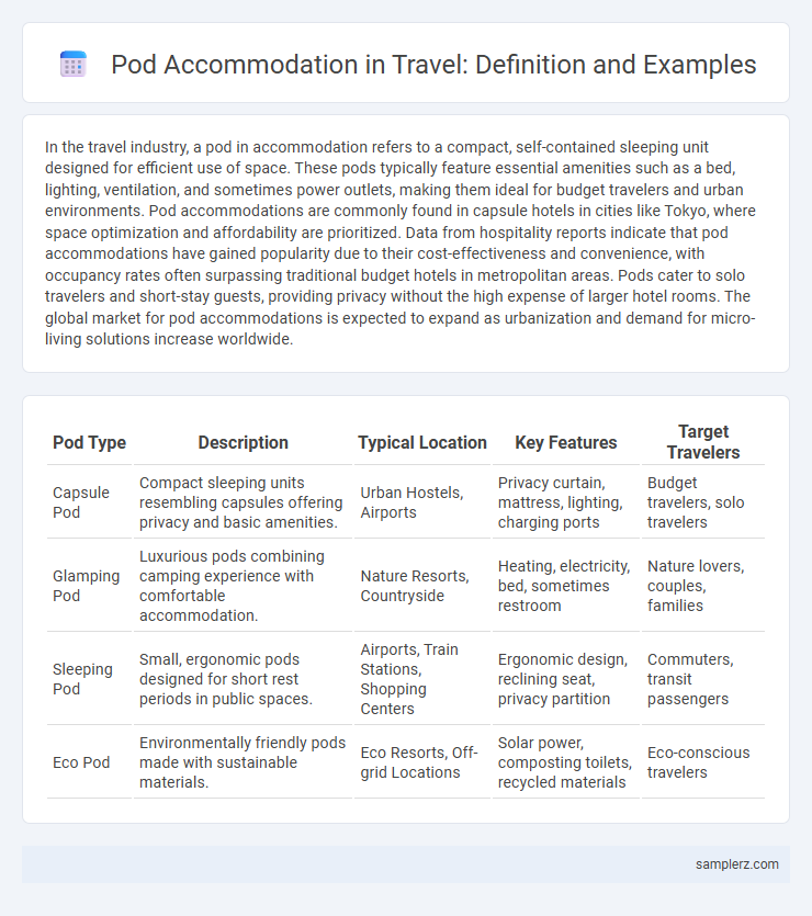 Pod Accommodation in Travel: Definition and Examples