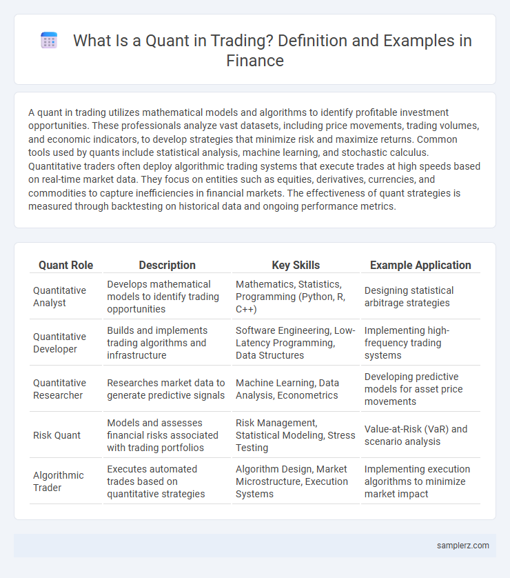 What Is a Quant in Trading? Definition and Examples in Finance
