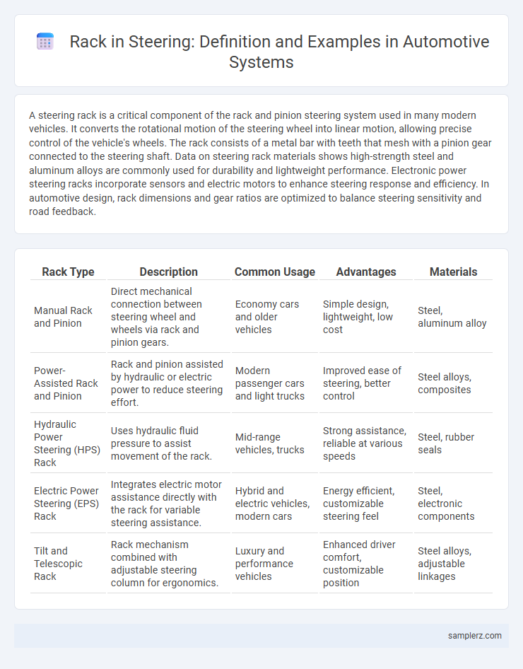 Rack in Steering: Definition and Examples in Automotive Systems