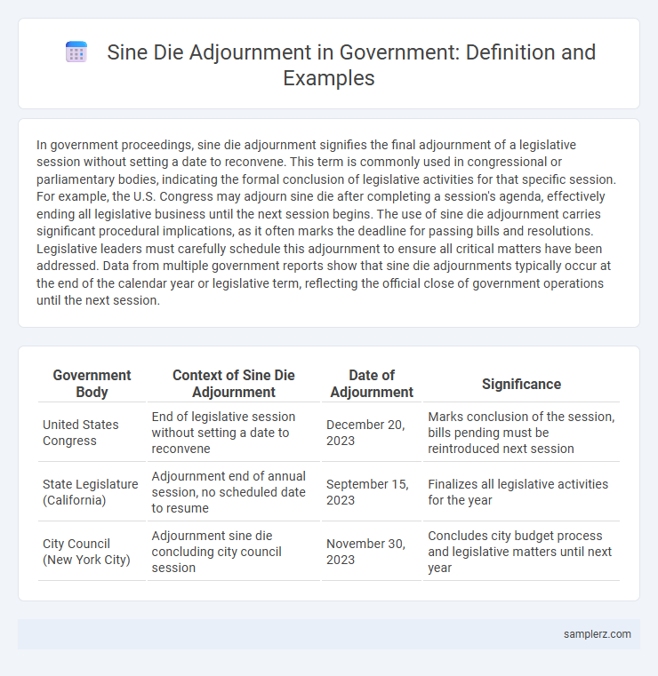 Sine Die Adjournment in Government: Definition and Examples