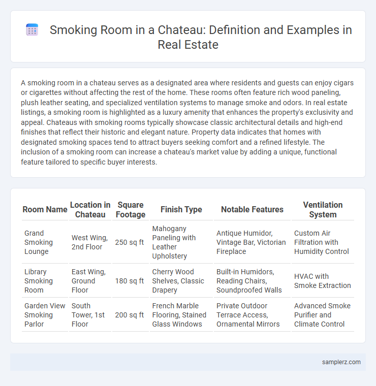 Smoking Room in a Chateau: Definition and Examples in Real Estate