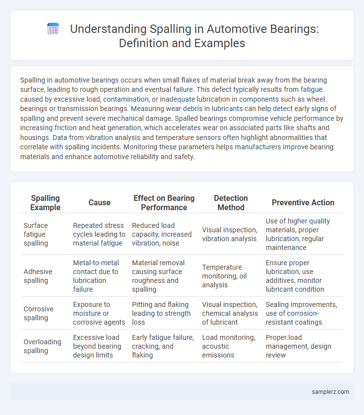 Understanding Spalling in Automotive Bearings: Definition and Examples