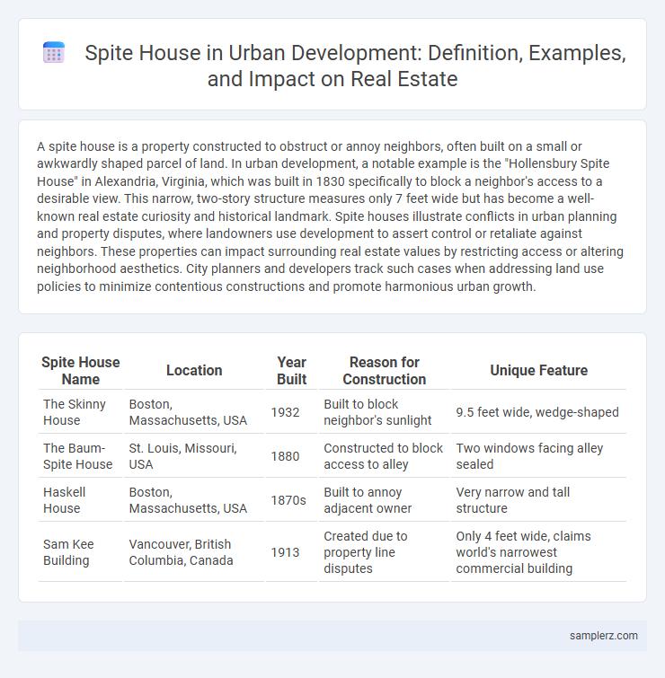 Spite House in Urban Development: Definition, Examples, and Impact on Real Estate