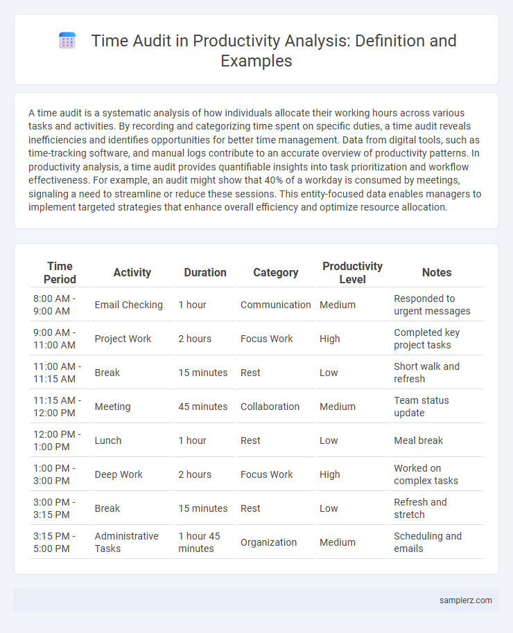 Time Audit in Productivity Analysis: Definition and Examples