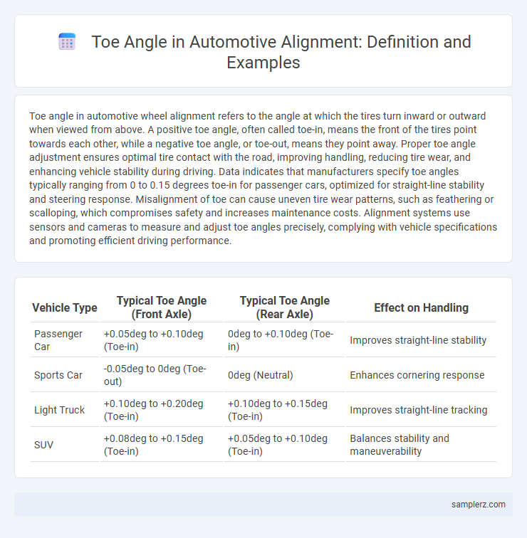 Toe Angle in Automotive Alignment: Definition and Examples