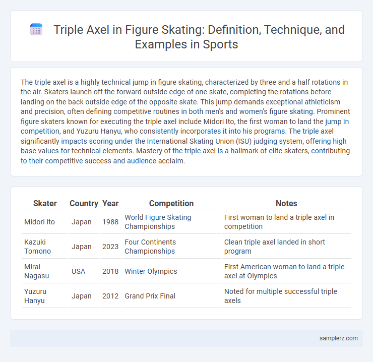 Triple Axel in Figure Skating: Definition, Technique, and Examples in Sports