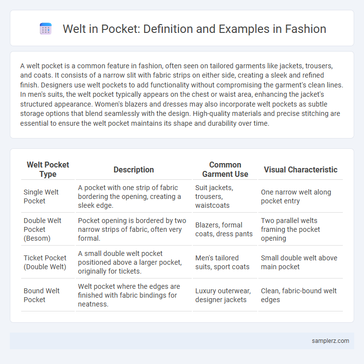 Welt in Pocket: Definition and Examples in Fashion