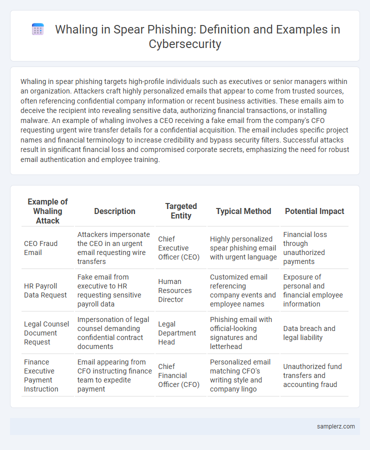 Whaling in Spear Phishing: Definition and Examples in Cybersecurity