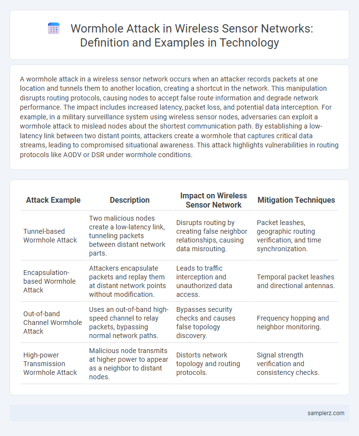 Wormhole Attack in Wireless Sensor Networks: Definition and Examples in Technology