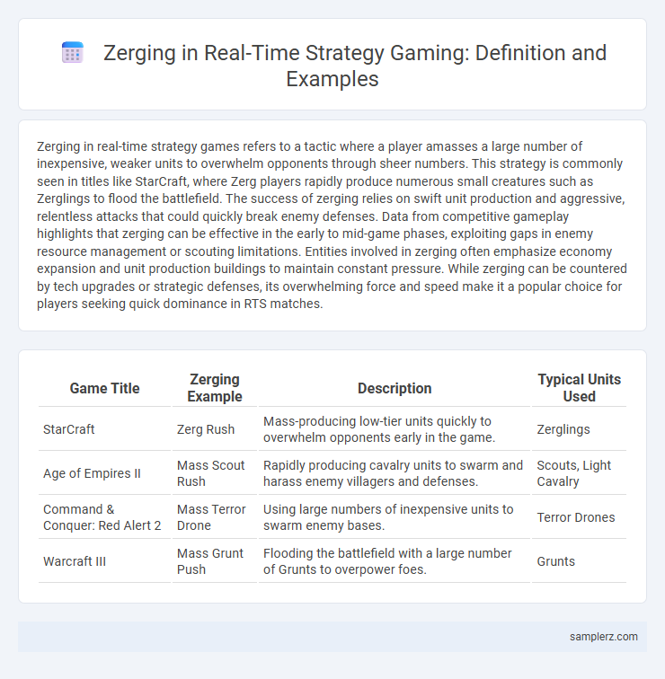 Zerging in Real-Time Strategy Gaming: Definition and Examples